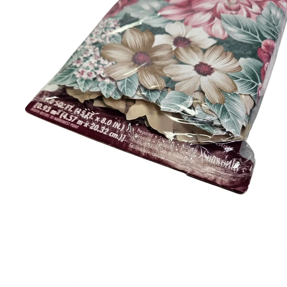 Wallpaper Border Floral Decorative Sculptured Edge Flowers 15 yds Total New Vtg